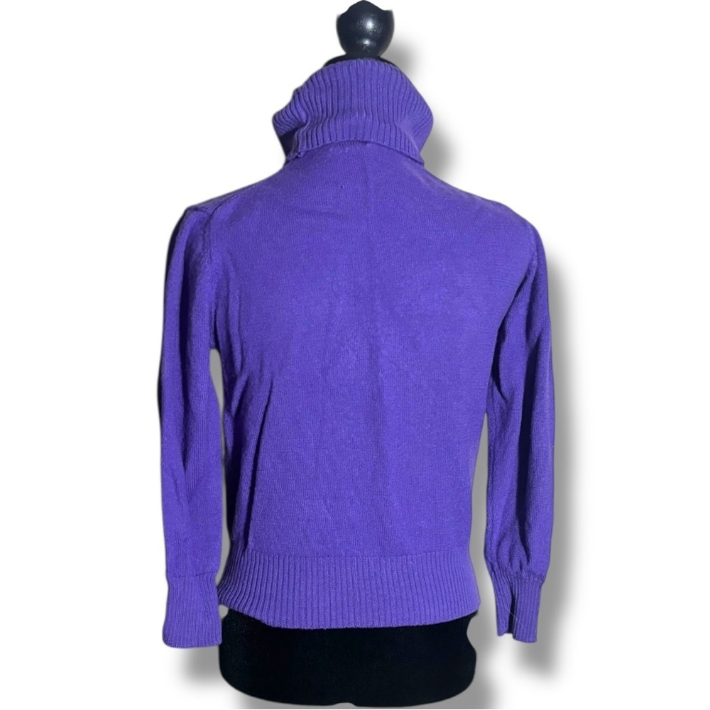 Bogner Vintage Cozy Vibrant Purple Turtleneck Long Sleeve Relaxed Fit Sweater - Picture 5 of 16